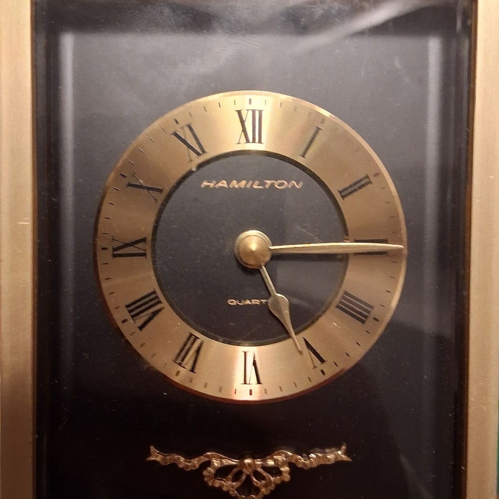 Hamilton Black and Gold Roman Numeral Wall Clock